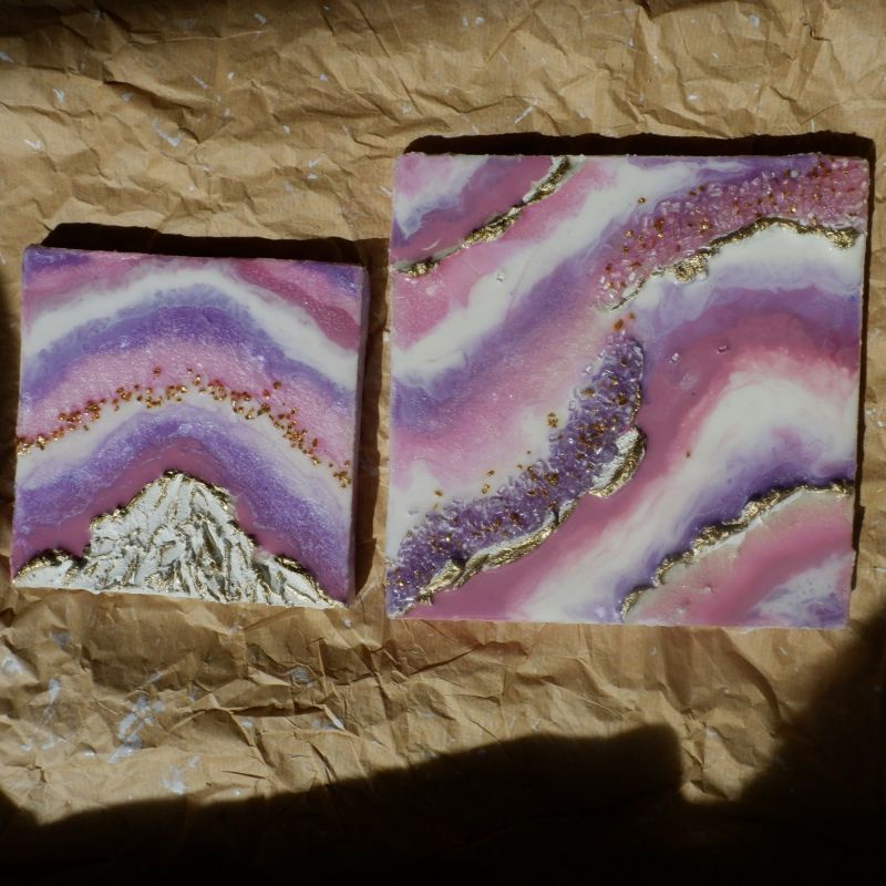 (FREE FRAME) MINI GEODE ART / RESIN ART