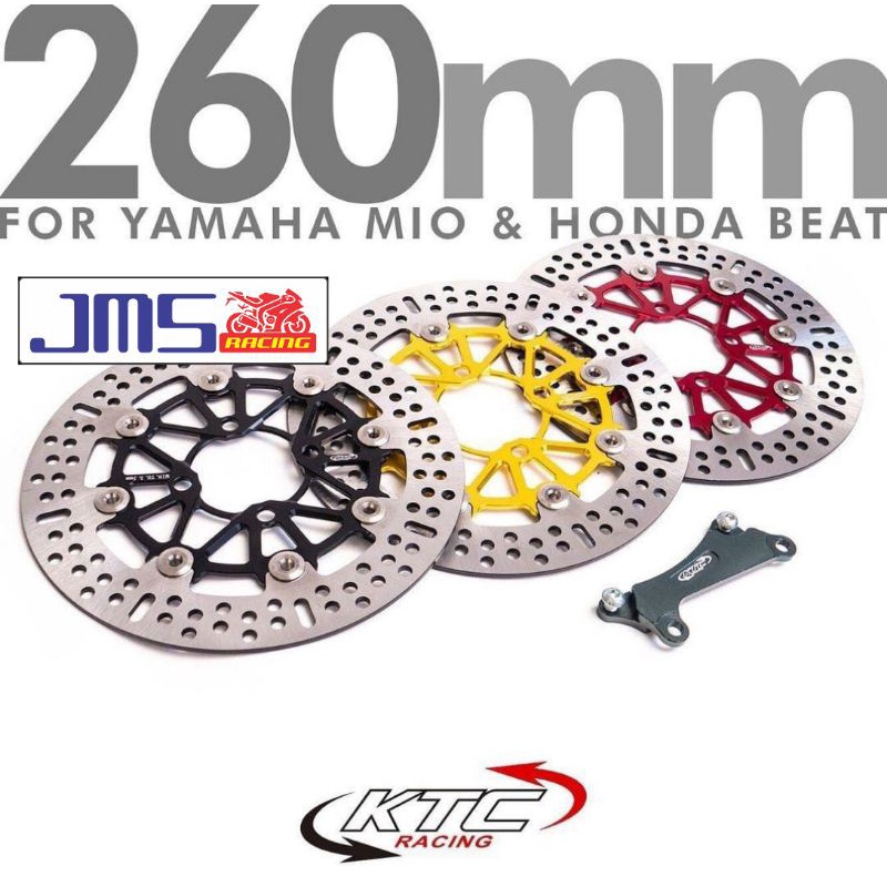 piringan cakram disc brake ktc racing cnc plus breket 260mm beat pop beat karbu beat street beat deluxe genio scoopy mio sporty mio soul lama vario 125 Vario 150 vario 125/150 new