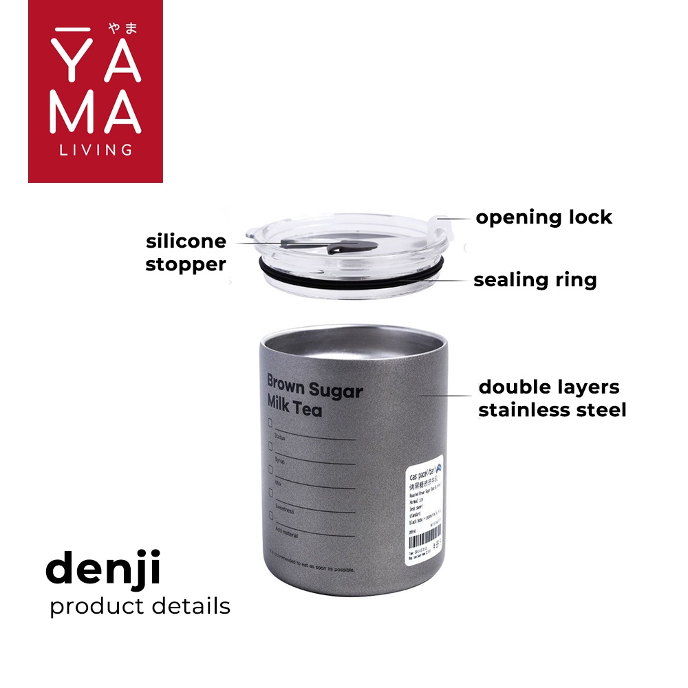YAMA DENJI Stainless Steel Tumblr Cofee Tea 360ml 600ml Aesthetic Botol Minum Kopi Teh