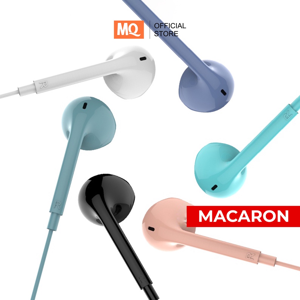 MQ Handsfree Macaron U19 Glossy &amp; Mate Colour Hifi Extra Bass