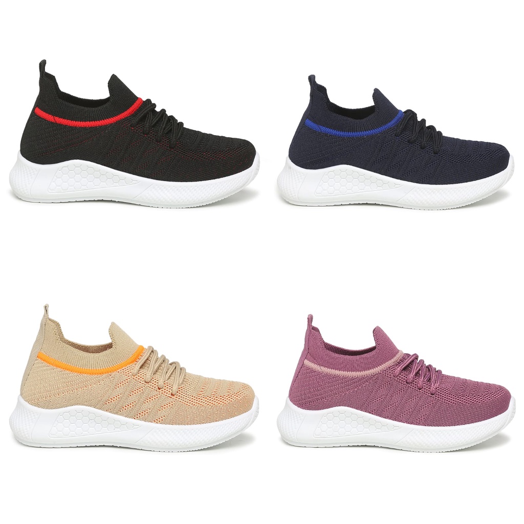 Sepatu Anak Sneakers Fashion Korea Cewek Cowok Garis Gambar Lingkaran A1121