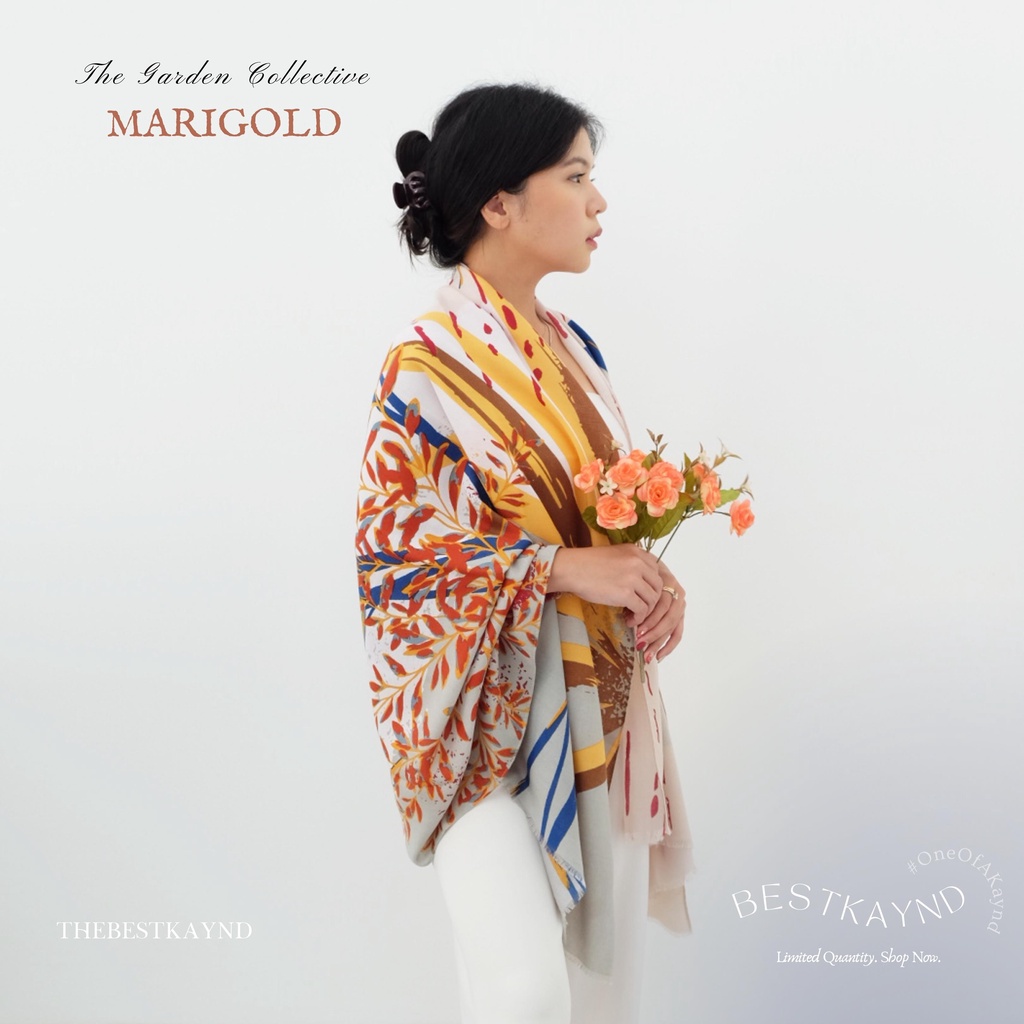 Marigold The Garden Collective | The Best Kaynd |  Premium Scarf Selendang Pashmina Syal Shawl Pasmina Hijab Kain Batik