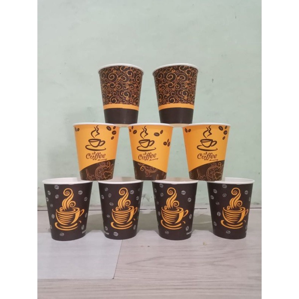 Hot Paper Cup 9 Oz - Gelas Kertas Motif 9 Oz (220 ml) - Tanpa Penutup
