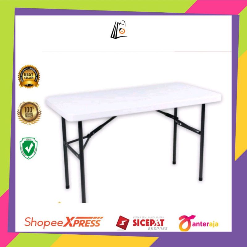 Krisbow meja makan lipat persegi panjang 122 cm