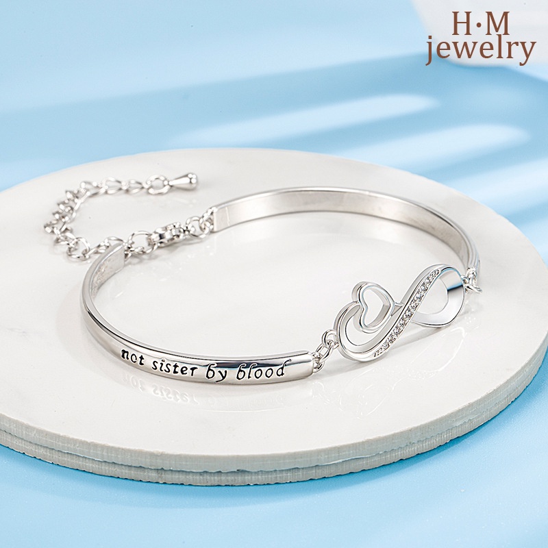 Gelang Tangan Sterling Silver 925 Motif Print Angka 8 Simple Untuk Wanita 2022