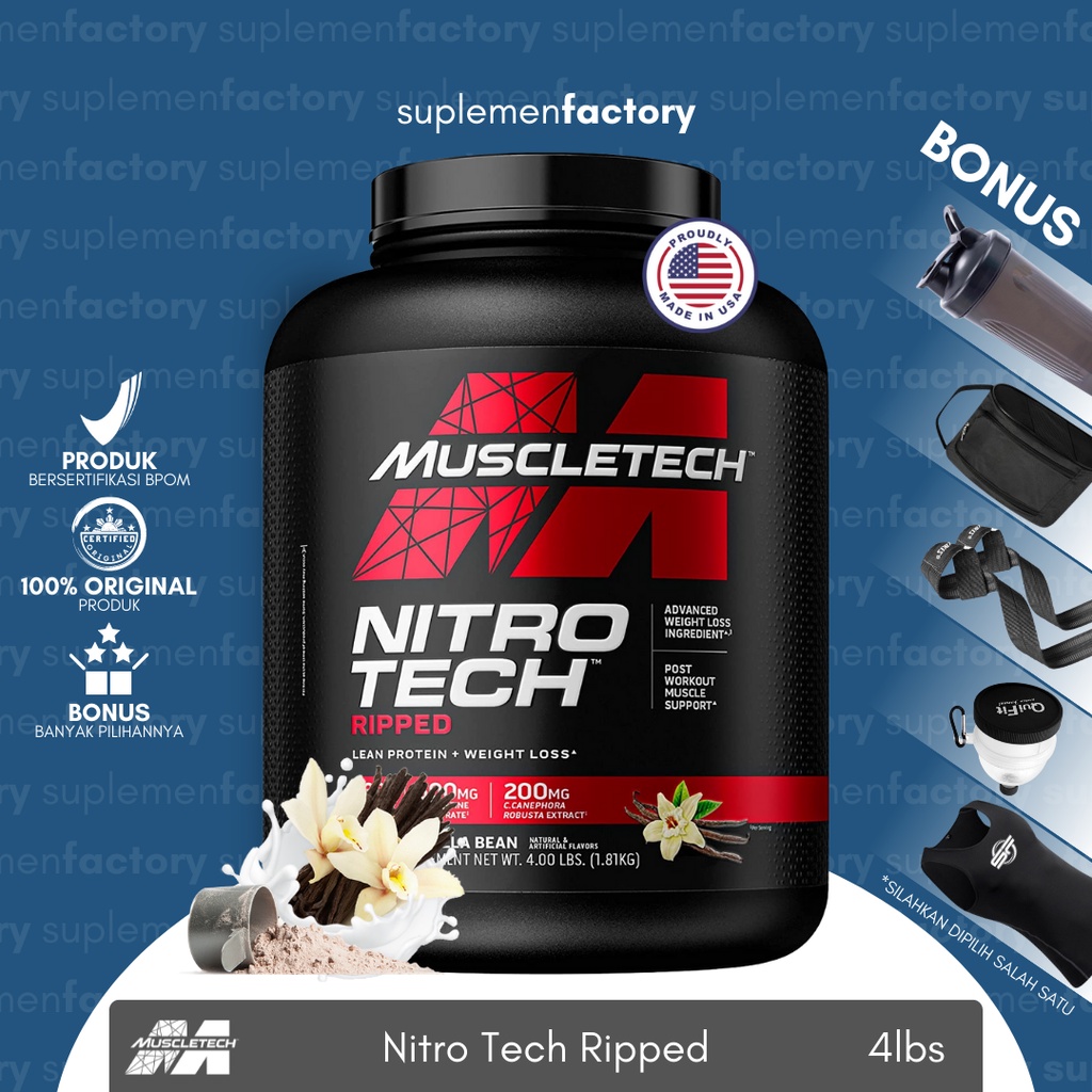 Muscletech Nitrotech Ripped 4 Lbs Whey Protein Isolate Fat Loss