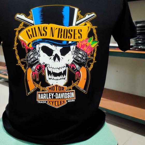 Kaos guns n roses skull harley davidson - XL