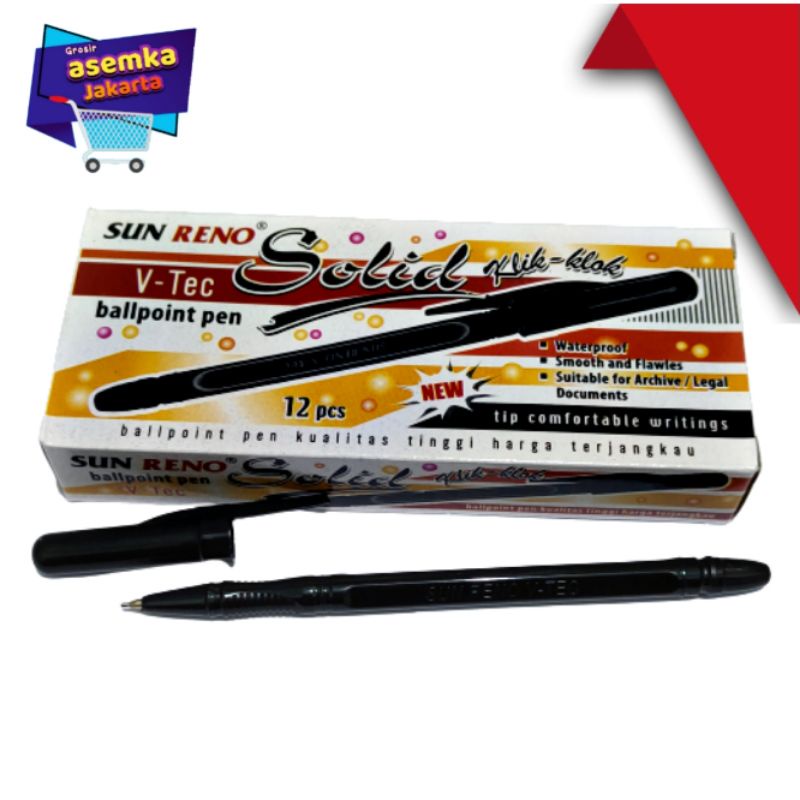 Bolpen Pulpen Sunreno V-Tec isi 12pcs