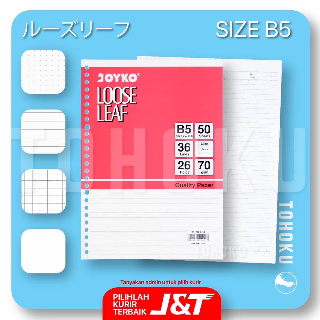 

Refill Binder / Isi Binder / Loose Leaf B5 - Joyko Loose Leaf B5