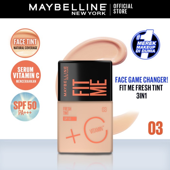 Maybelline Fit Me Fresh Tint 3 In 1 Foundation SPF 50 - 30ml