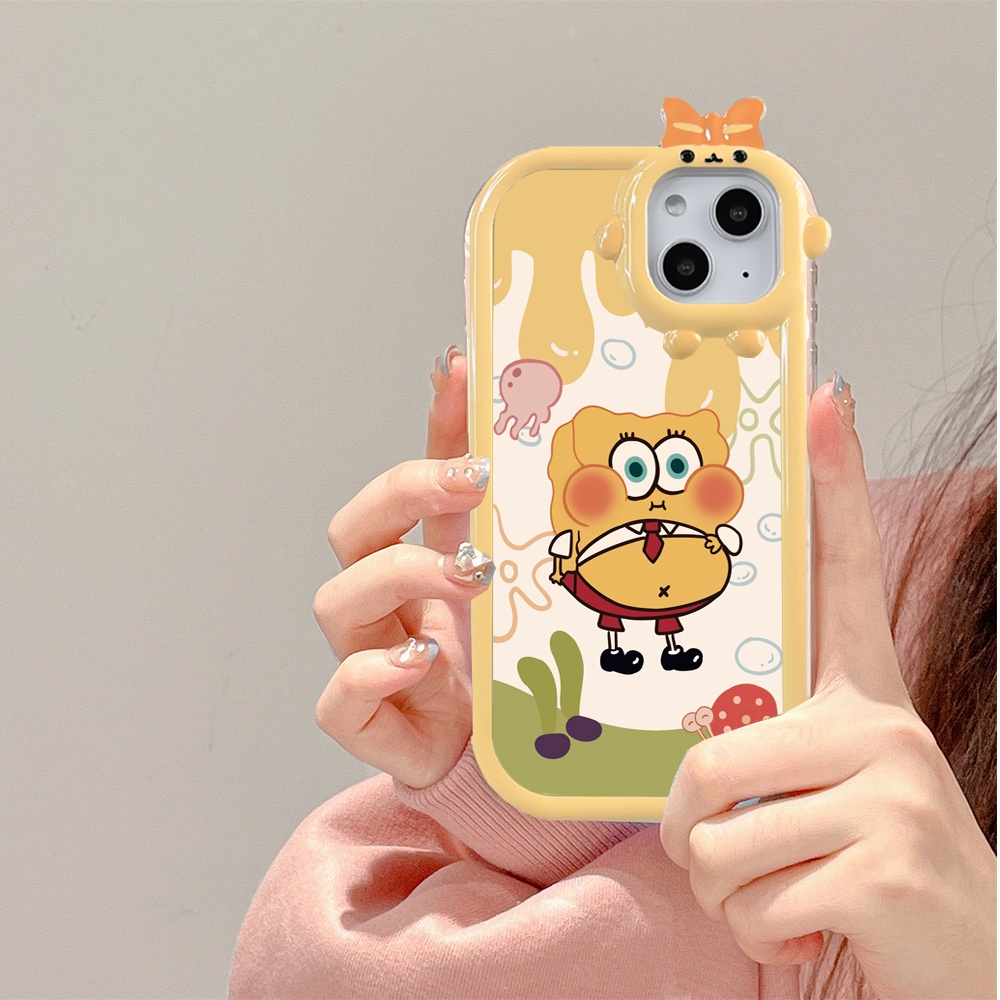 Casing TPU OPPO A77S A17 A57 A55 A54 A76 A16K A15 A16 A53 A12 A5s A15s Reno 5F A74 A95 A7 A3s A9 A16E A52 A31 A1K Motif Spongebob