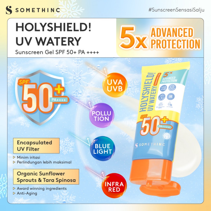 [New] SOMETHINC Holyshield! UV Watery Sunscreen Gel SPF 50+ PA++++ - Sunscreen Sensasi Salju