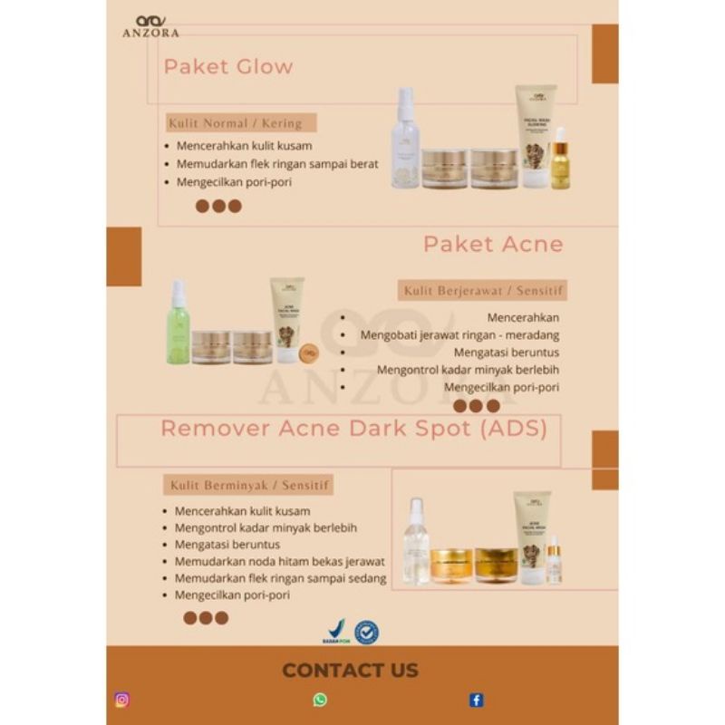 anzora skincare - cream anzora - anzora acne - anzora glow - anzora ADS - anzora acne dark spot