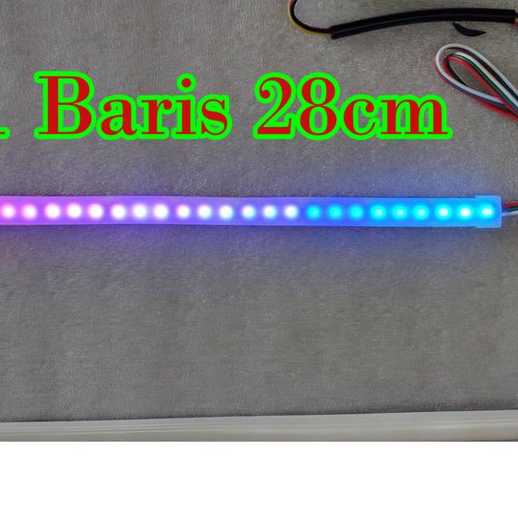 Led tail lamp RGB motor pelangi 28cm - Satu Baris