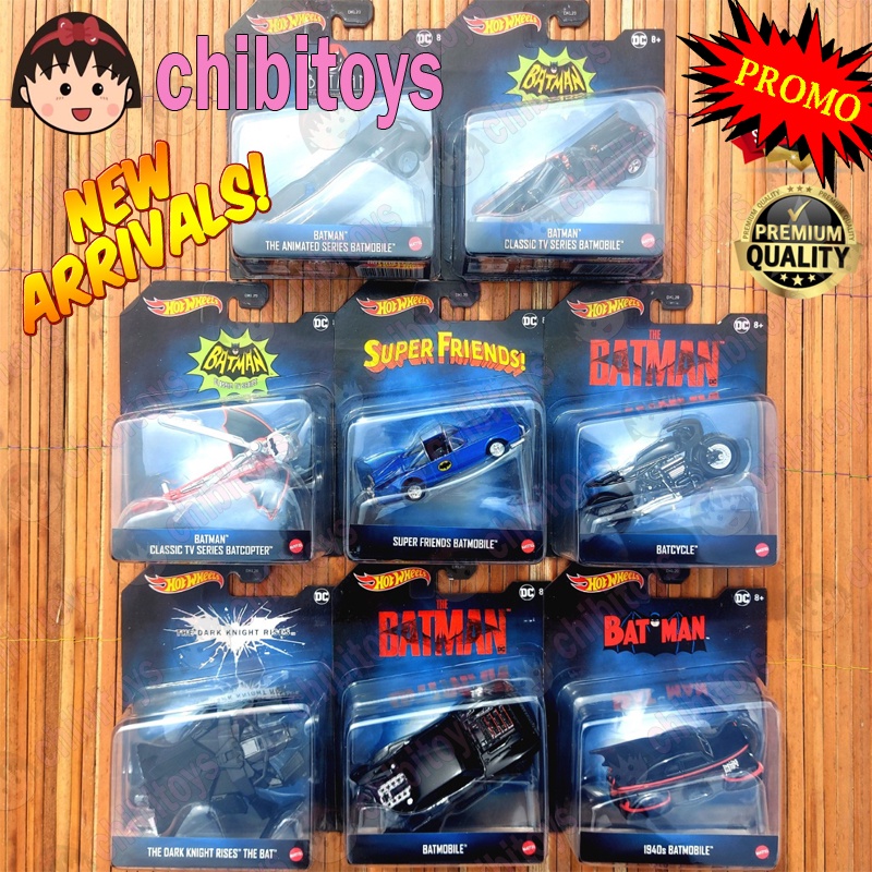 HOTWHEELS SKALA 1:50 BATMAN BATMOBILE 2022 SET 8 PCS - THE DARK KNIGHT RISES THE BAT THE BATMAN MOVI