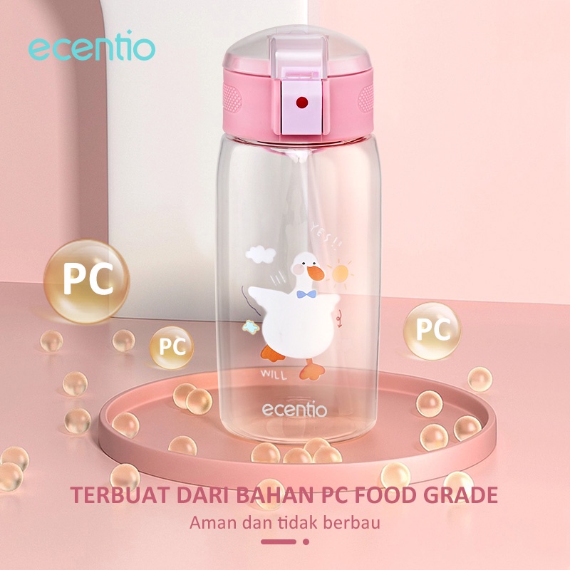 ecentio &amp; FOODI botol minum anak sekolah 450ml/500ml/780ml/botol air minum anak tumbler minum portable Berbahan Plastik BPA Free lucu