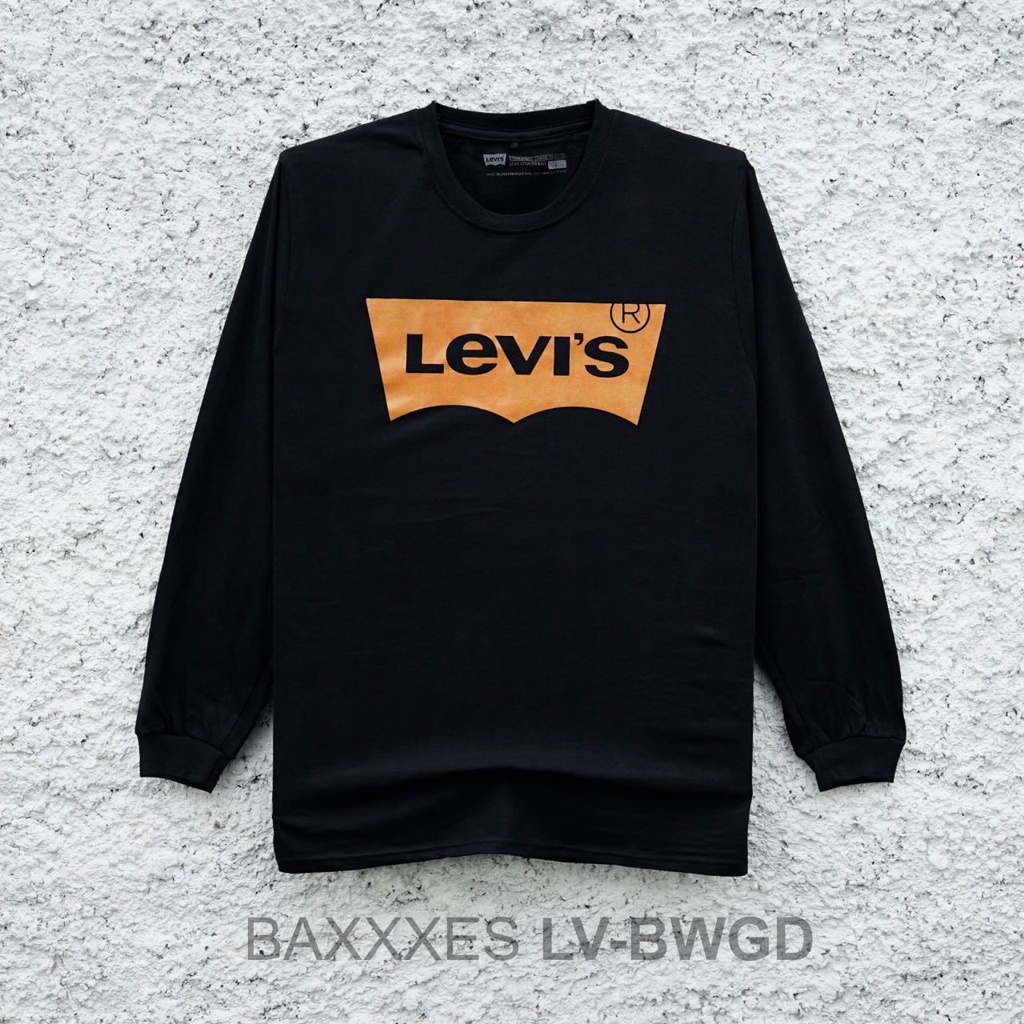 Kaos Pria Lengan Panjang - Kaos Levis - Batwing Gold