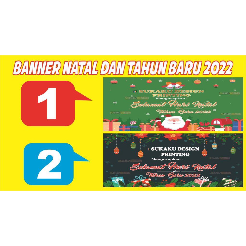 banner / spanduk ulang tahun / natal dan tahun baru /2022