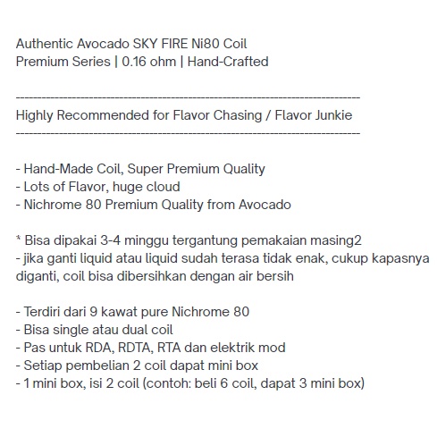 [Koil NI80x] Koil SKY FIRE 0.16 | 26-38 AWG | 0,16 kawat 3mm kumparan kooil advanced n180