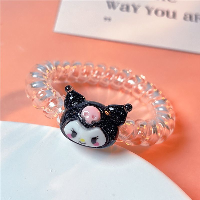 IKAT RAMBUT SANRIO MELODY CINNAMOROLL KUROMI POMPOMPURIN POCHACCO DOG HAIR TIE MODEL KABEL TELEPON IMPOR LUCU