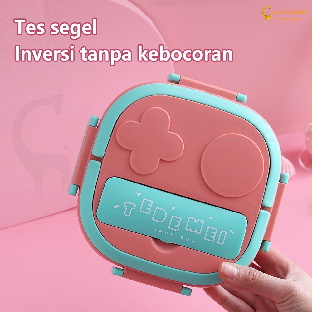 LAKOE Tempat Makan anak kotak bekal anak kids lunch box set kotak makan anak Stainless