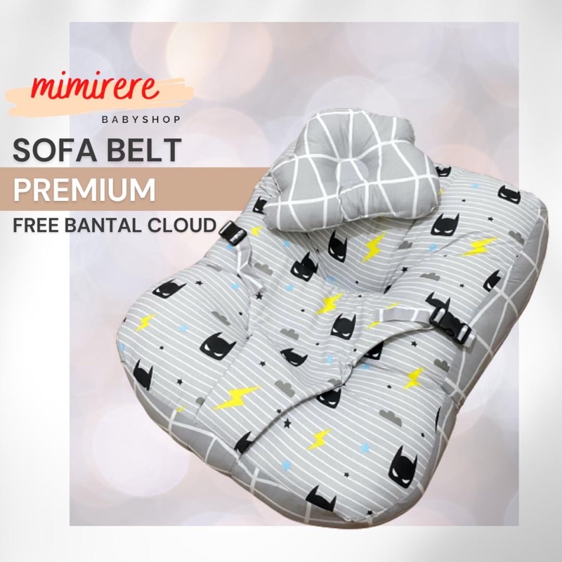 Sofa Bayi Jumbo Multifungsi Dengan Gesper Pengaman Free Bantal Peyang dan Tas Mika / Kasur Bayi / Bantal Bayi