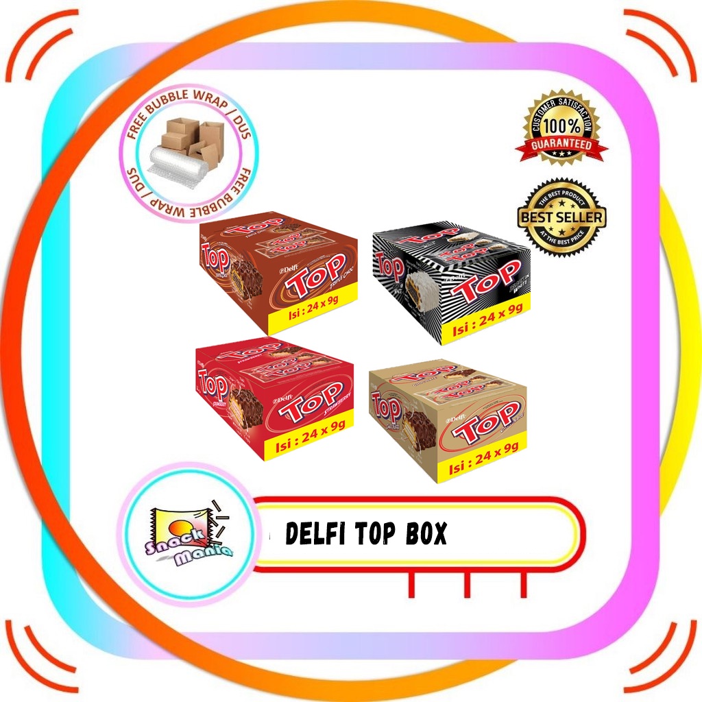 

Wafer Delfi TOP Coklat Strawberry Black In White Triple Choco 24 pcs BOX