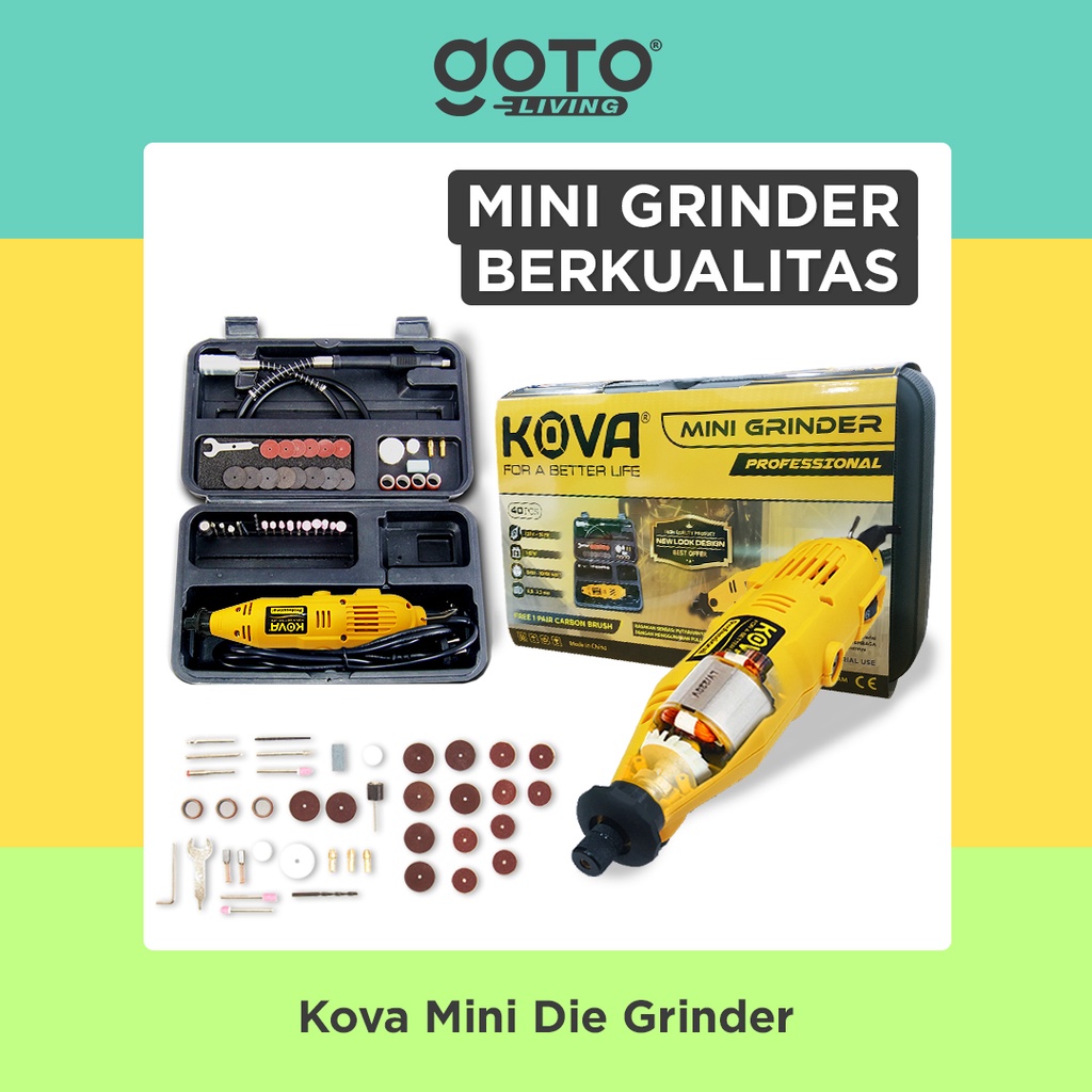 Kova X-40 Yellow Mini Die Grinder Set 40 Pcs Gerinda Bor Turner Listrik Elektrik