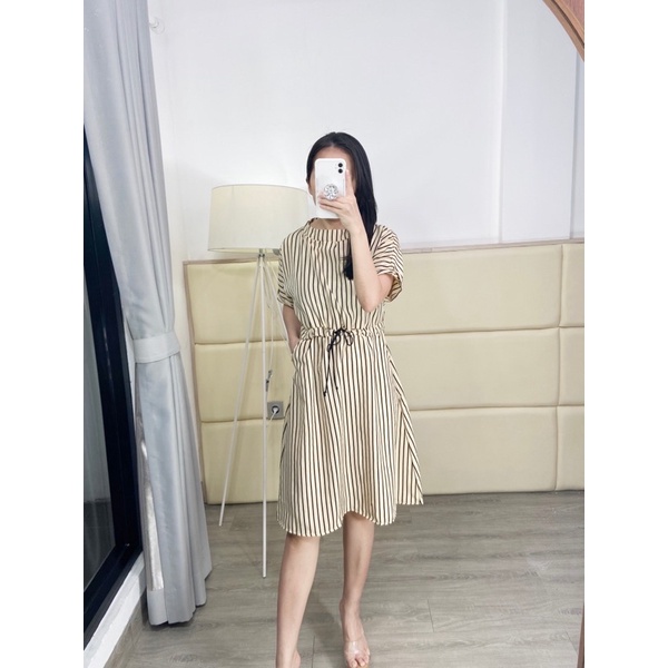 Dress casual wanita / dress strip coksu / K 8538