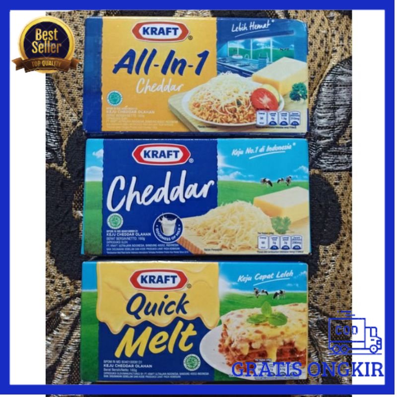 

KEJU KRAFT ALL IN 1, KEJU KRAFT CHEDDAR, KEJU KRAFT QUICK MELT 165GRAM -Terlengkap-Termurah-Berkualitas