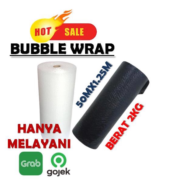 

BUBLE / BUBBLE WRAP ROLL TEBAL HITAM BENING PUTIH MURAH TEBAL 2KG SBY - Putih