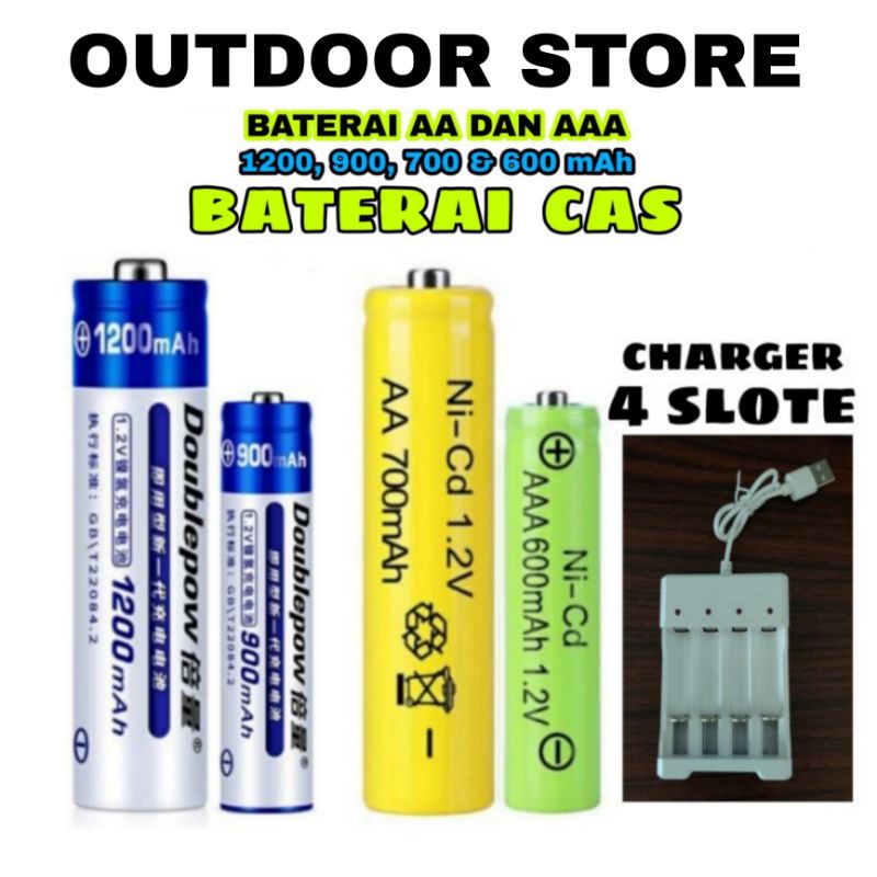 BATERAI CAS AA 1200 mAh / Baterai Charge Cas Doublepow Baterai AA Baterai AAA Rechargeable / Batrai 