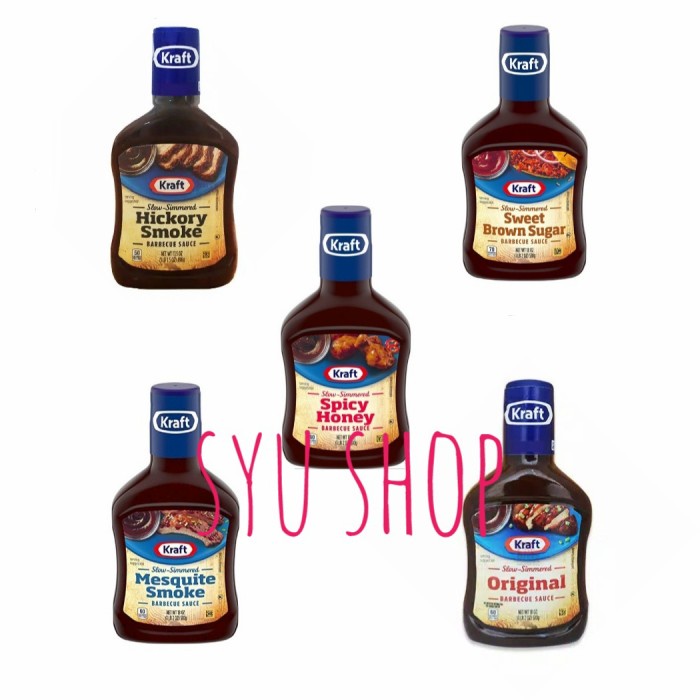 

NEW kraft bbq sauce original hickory mesquite smoke spicy honey brown suga - sweet honey