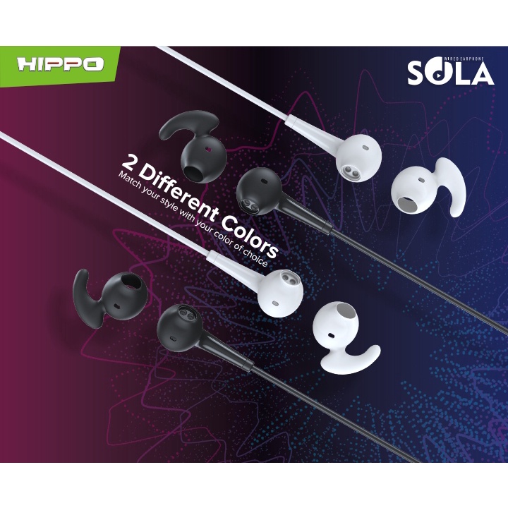 Hippo Earphone Sola Super Bass Jack 3.5 mm Wired Handsfree Android Original Earbuds Headset