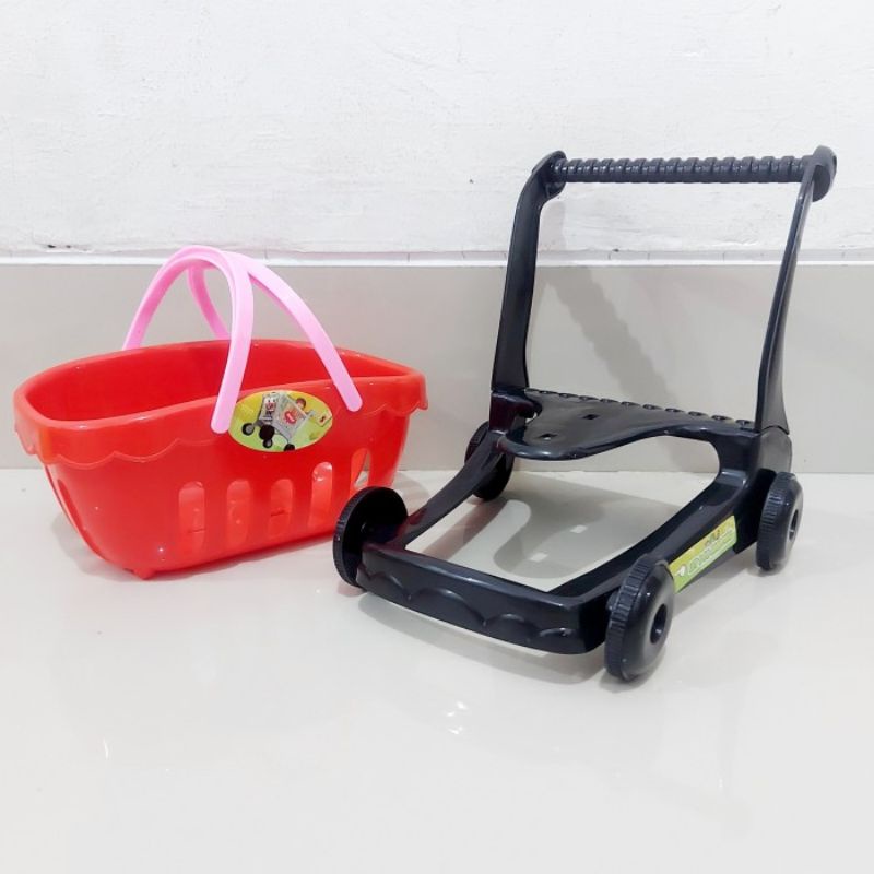 Mainan Keranjang Troli Belanja - Set Trolley Masak Masakan Anak Cewek