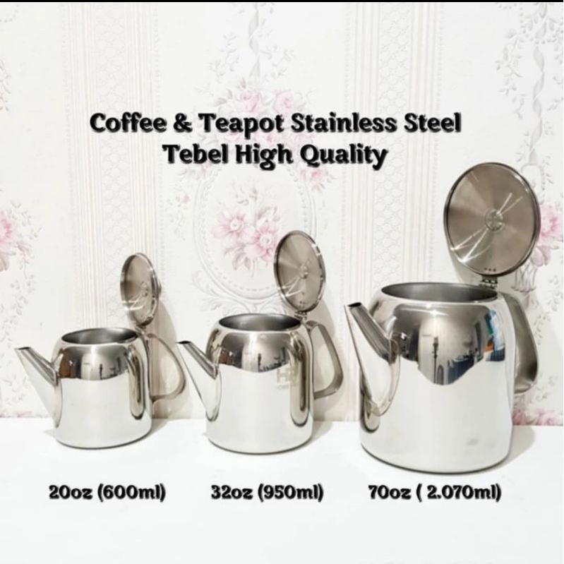 coffe teapot teko stainless 2liter tebel high quality / teko teh kopi stainless