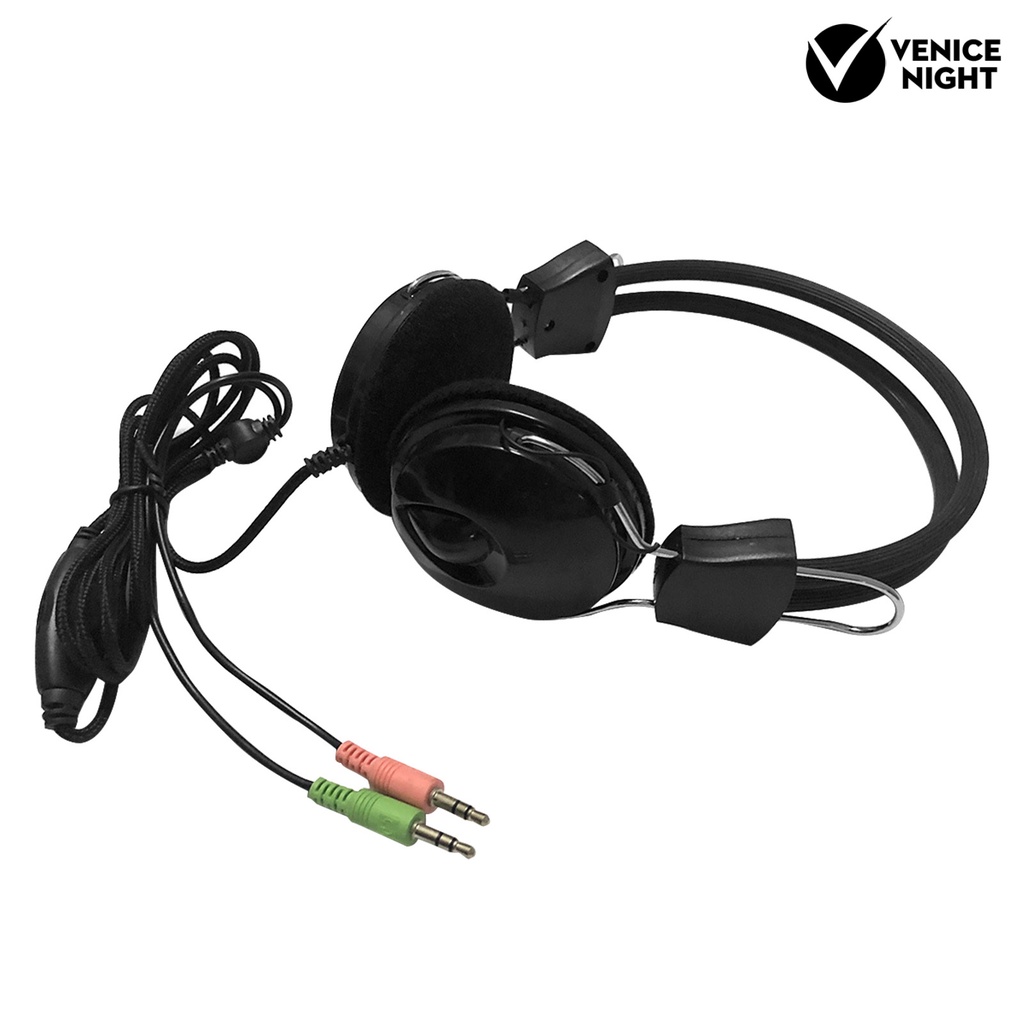 (VNEP) (Berkabel) 3.5mm Universal Noise Cancelling Head-mounted Headset Headphone dengan Mic untuk Komputer