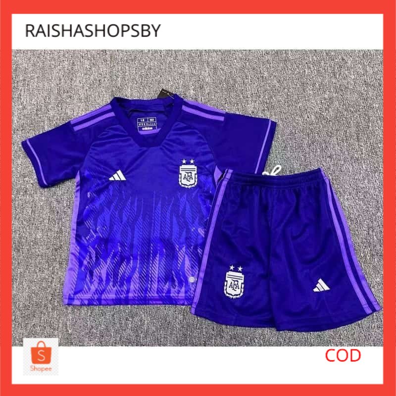 Kaos bola JERSEY KAOS BAJU BOLA ANAK KIDS ARGENTINA AWAY PIALA DUNIA 2022 GRADE ORI