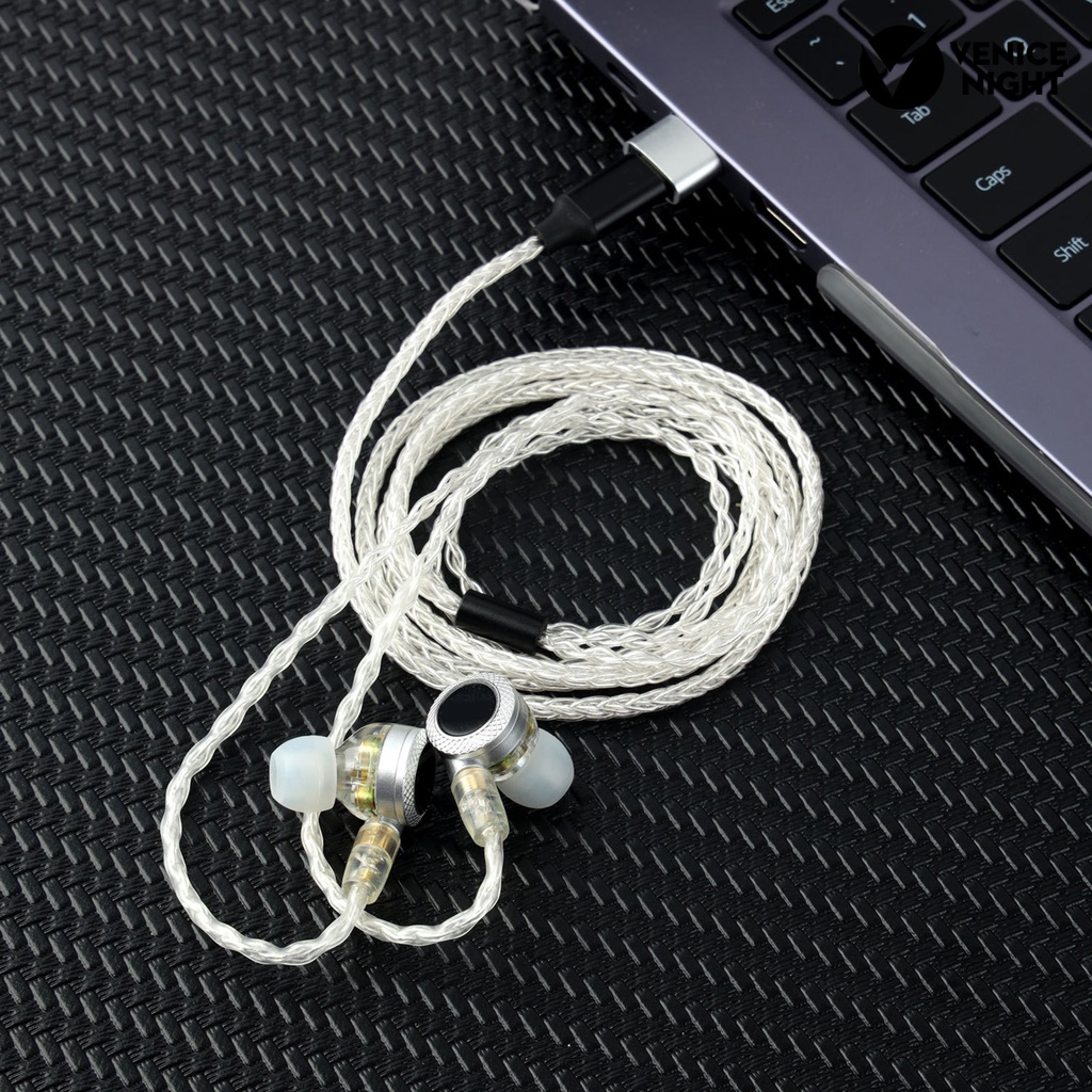 (VNEP) (Berkabel) JCALLY Earphone Kabel 250 Core Pengganti Berlapis Perak Dikepang Headphone Audio Kabel untuk ZSN/ZST/ZS10/AS10/ES3