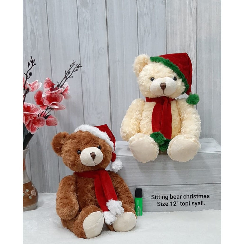 Boneka Teddy Bear Christmas 45cm/12&quot;/Boneka Natal/Kado Natal