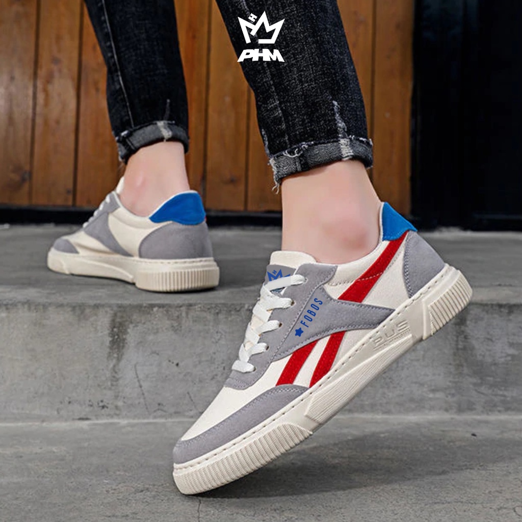 PHM Sepatu Sneakers Pria Shoes Casual Fobos Hitam