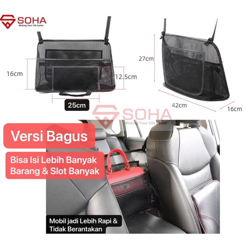 Tas Universal Car Storage Organizer Set Net Kantong Tas Jaring Penyimpan Mobil Tampas Tas Serbaguna Ada Karet Taruh Botol Anti Jatuh AM-06 AM-5 1