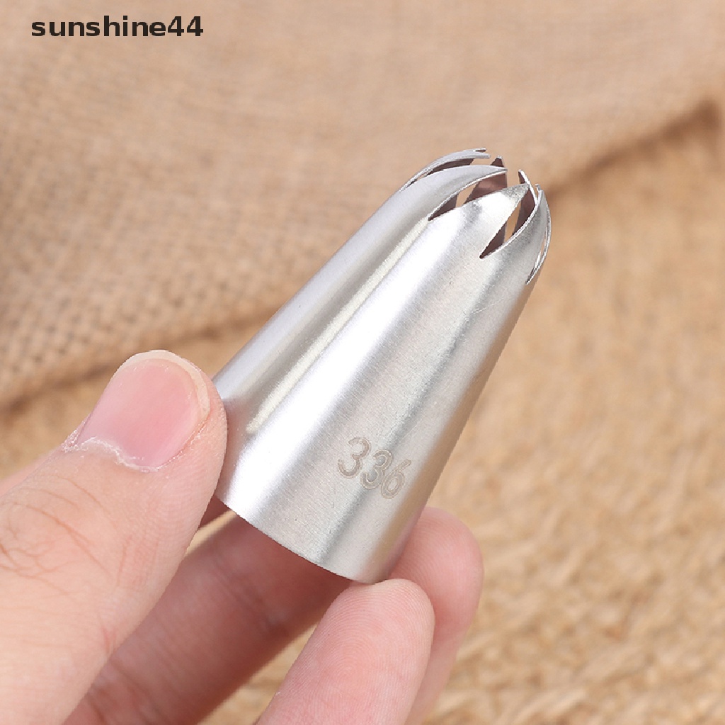 Sunshine 6Pcs Ujung Mulut Pipa Icing Bahan Stainless Steel Ukuran Besar