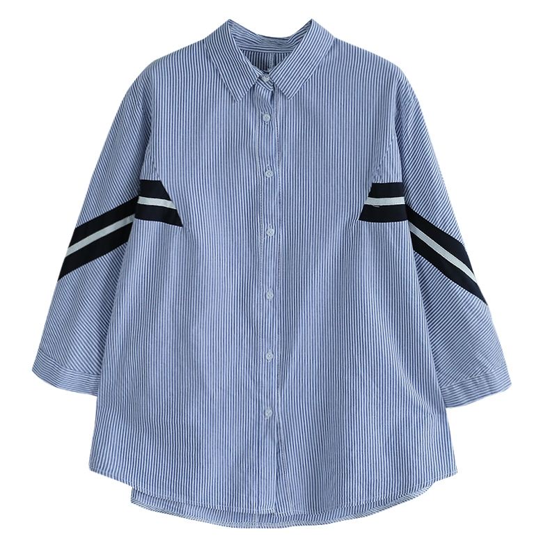 MDLV ~ 7844# Sammie Striped Shirt Kemeja Import