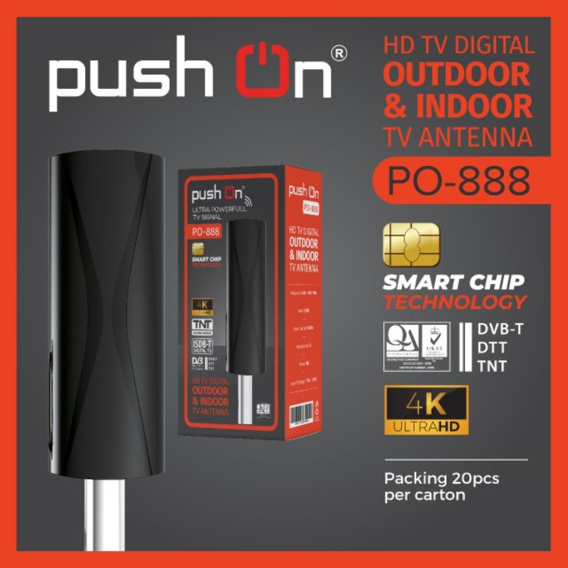 Antena TV Digital PUSH ON  PO888