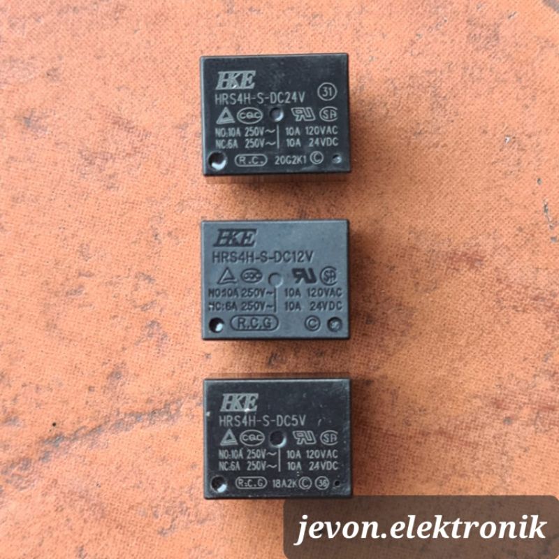 Relay HKE 5 P Pin Kaki Hitam 5 12 24 v volt Original Eke 5p 5v 12v 24v
