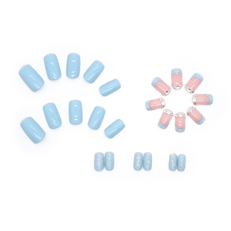 Z473 New Fashion Beautiful Rhinestone Decoration Fake Nails 24 Pcs/box