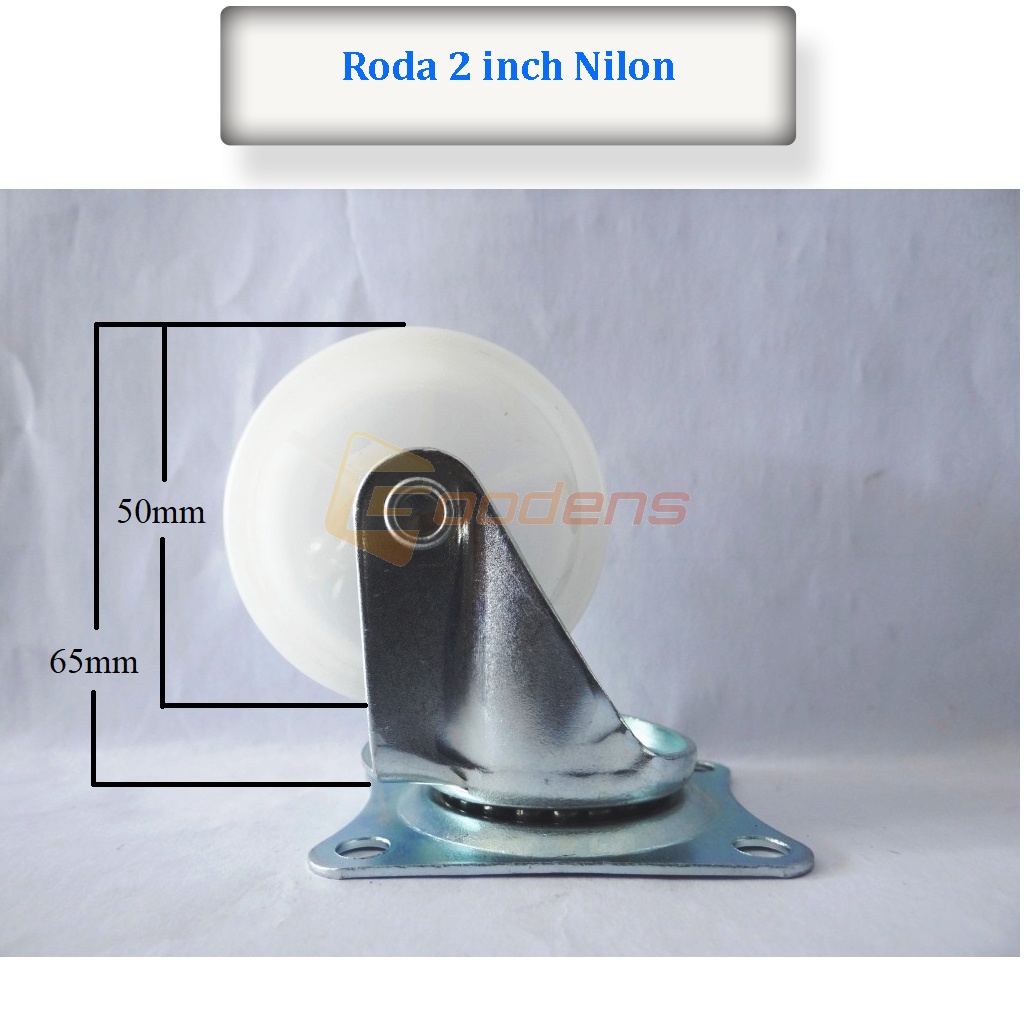 Roda Nilon 2 Inch Roda Caster Roda Gepeng