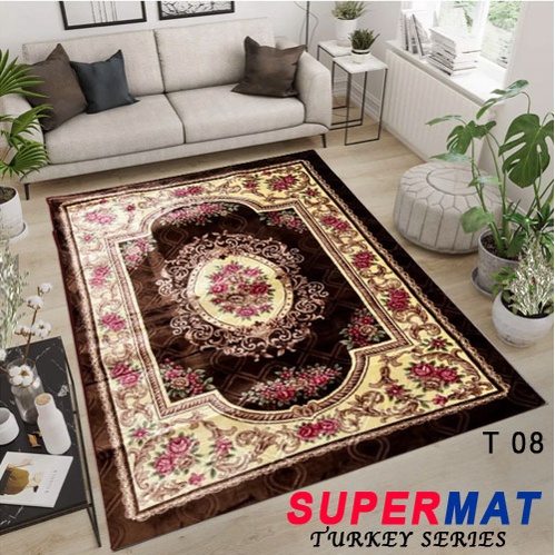 [190 x 220 Cm] Karpet Malaysia Import | Karpet bulu Halus Motif Turki / Arab