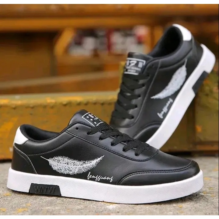 Sepatu Sneakers Pria Sepatu Casual Putih Keren Senji Daun